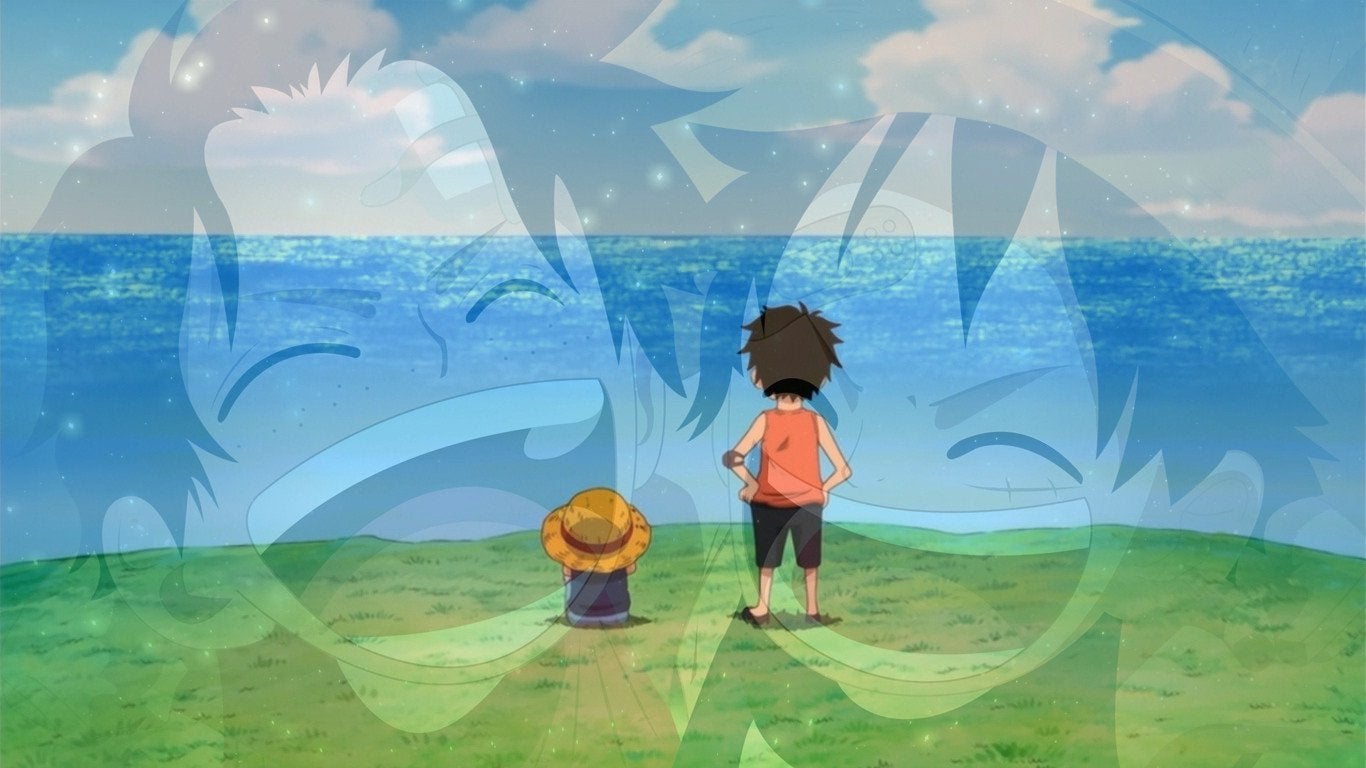 So i made this Ace and Luffy wallpaper thought Id share it r 1366x768