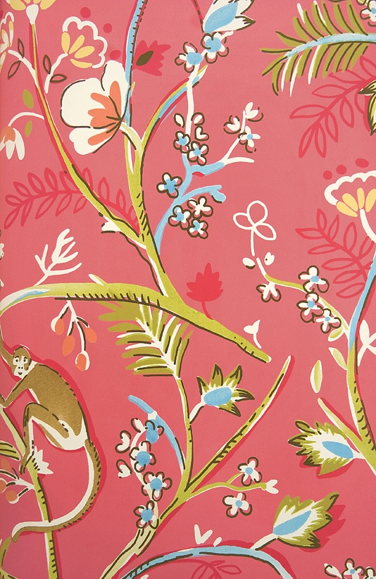 Guadeloupe Floral Wallpaper Bright And Bold Pink With Wild