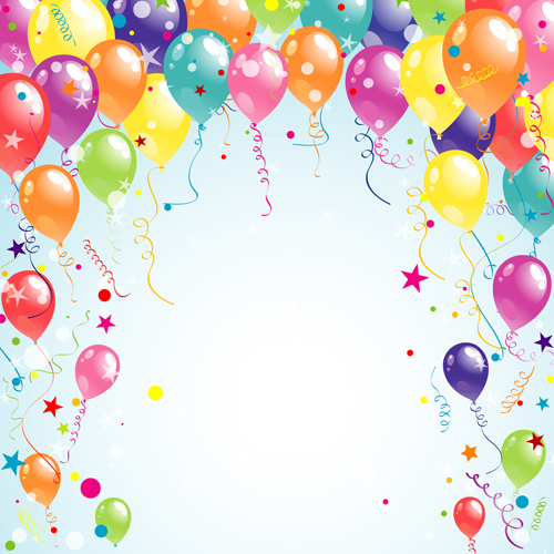 Free EPS file Balloon ribbon happy birthday background material 03 500x500