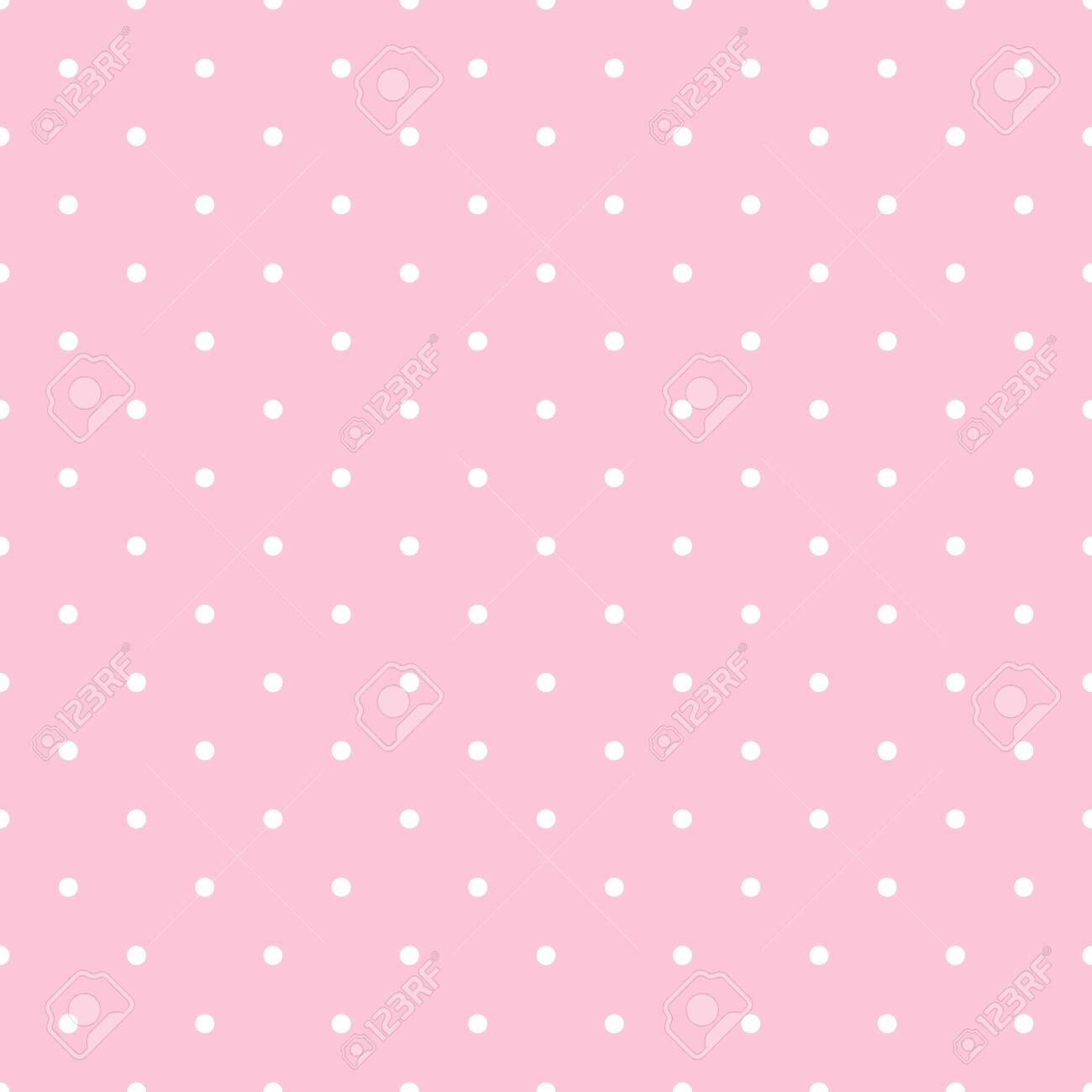 Seamless Vector Polka Dot Pattern White Little Dots On Pink
