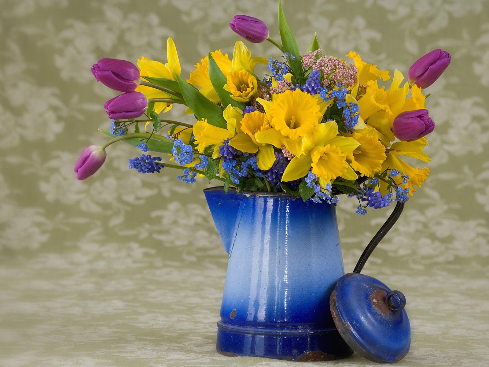 spring flower arrangement 3d widescreen desktop pc wallpapers free