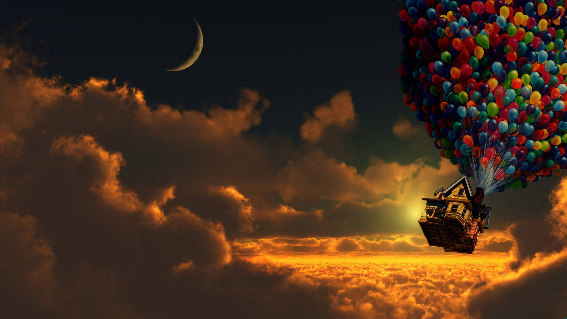 Disney Carl S House Sunset Wallpaper