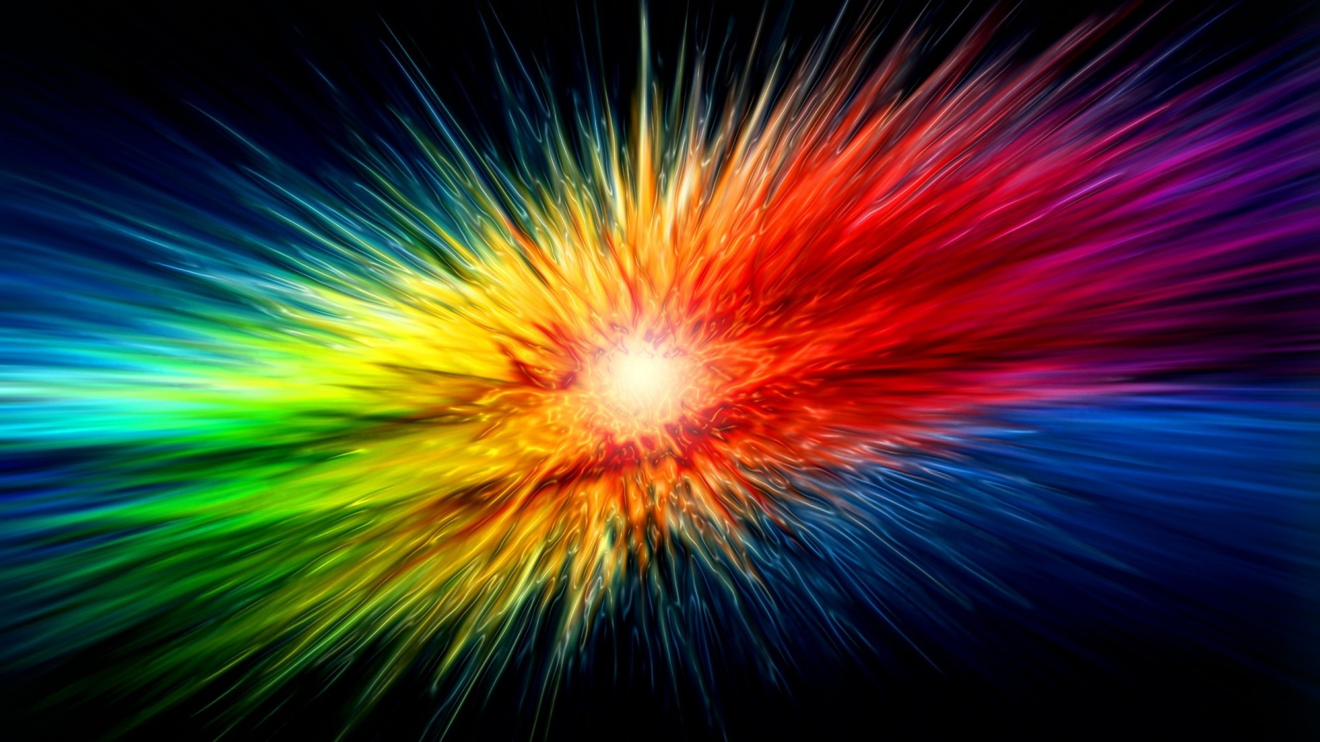 Supernova Rainbow Explosion HD Wallpaper Abstract 3d