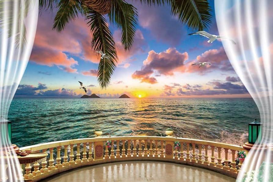 Amazoncom Eainb 10x8ft Tropical Seaside Photography Backdrop