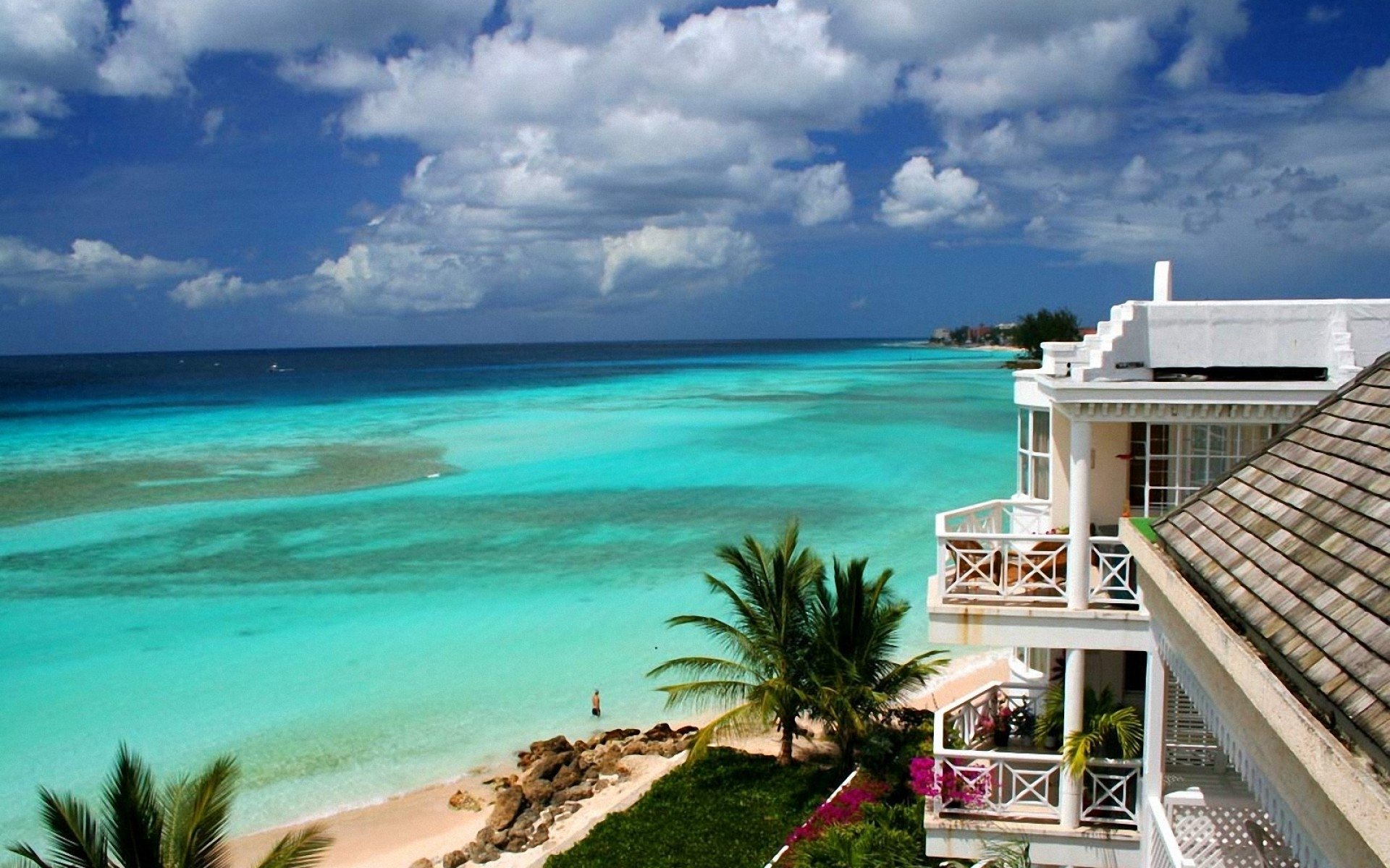 House On The Beach In Barbados HD Wallpaper Background Image