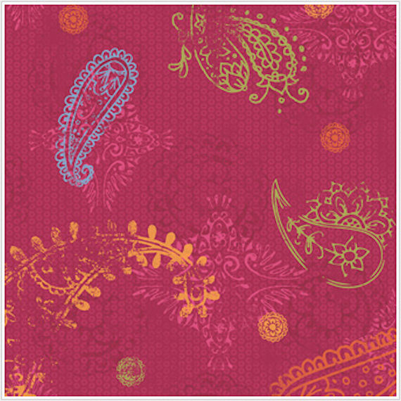 Paisley Magenta Wallpaper Wall Sticker Outlet
