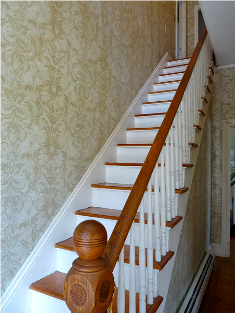 Look At The Staircase Before Remember That Vinyl Wallpaper Gross
