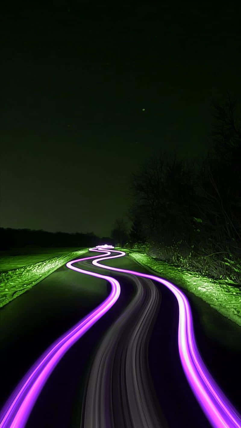 Neon Green And Purple Wallpaper