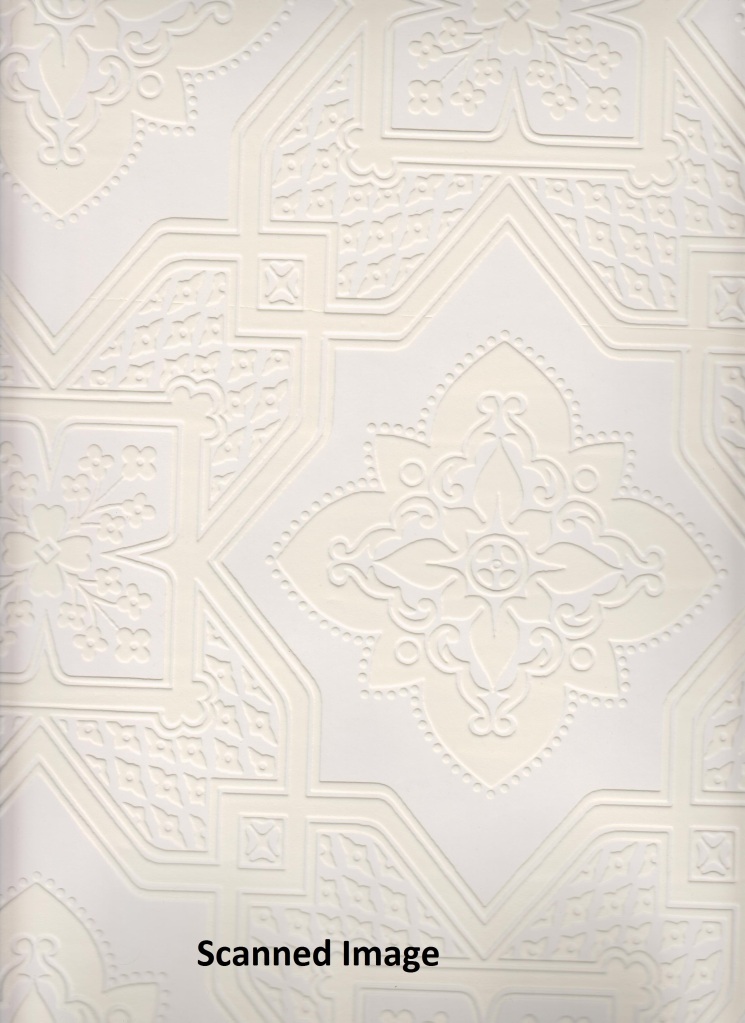 VP131612 Paintable Wallpaper Embossed Textured Tile Sidewall White