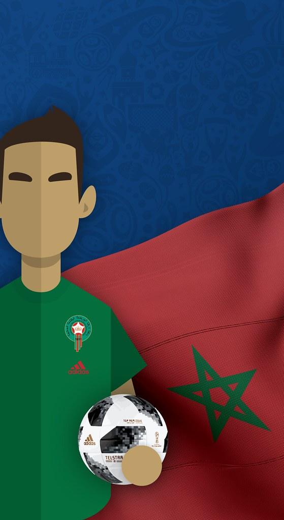 Team Morocco Football World Cup iPhone X Wallpaper