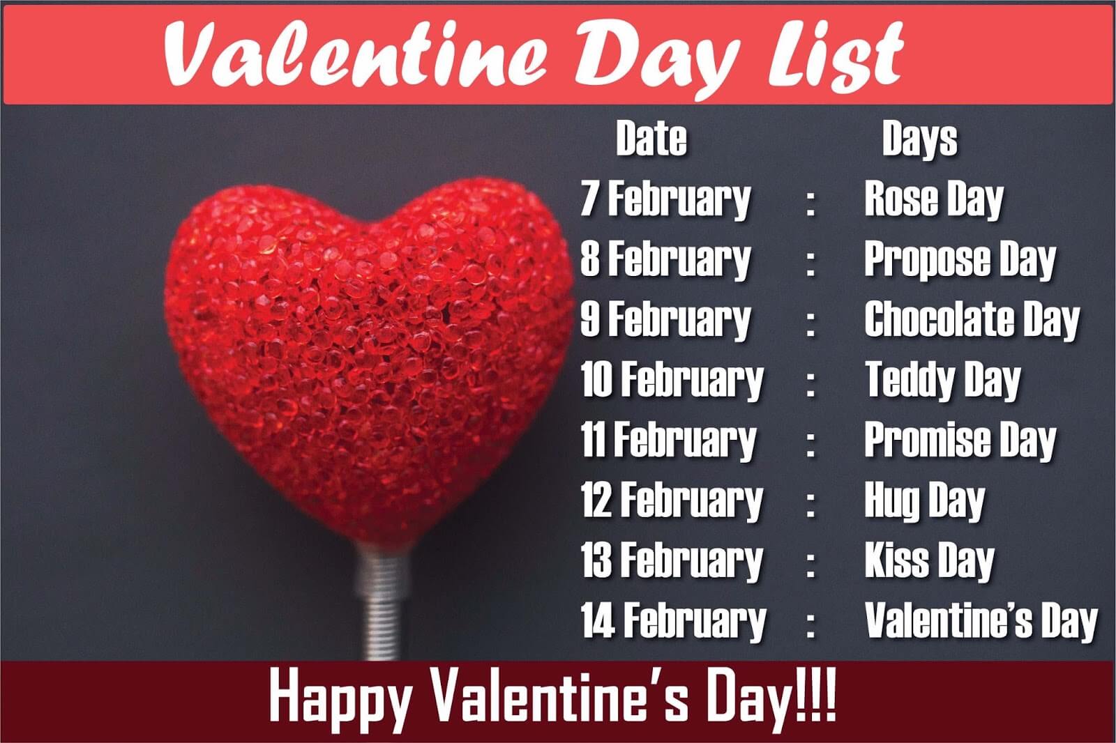 Valentine S Week List Dates Schedule Love Day
