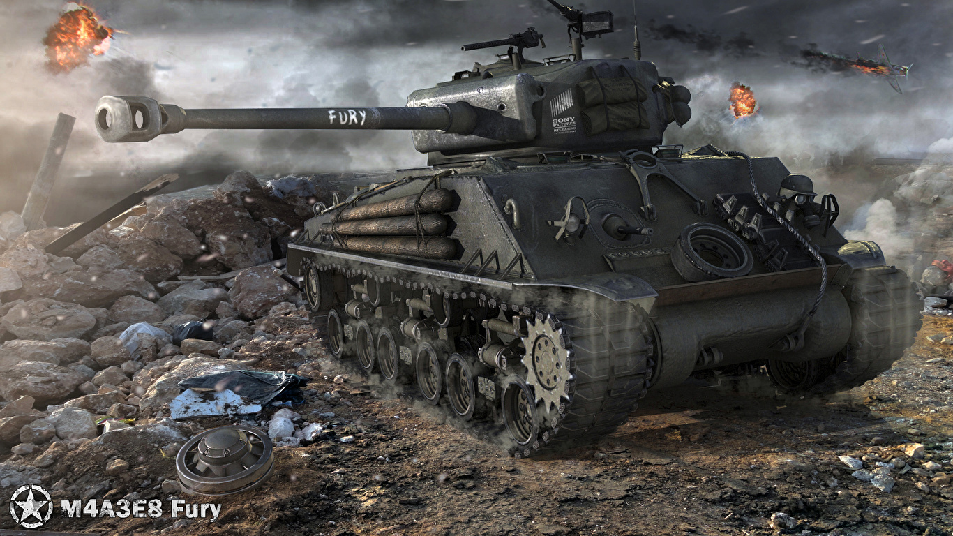 Image World Of Tanks Tank M4a3e8 Fury Vdeo Game