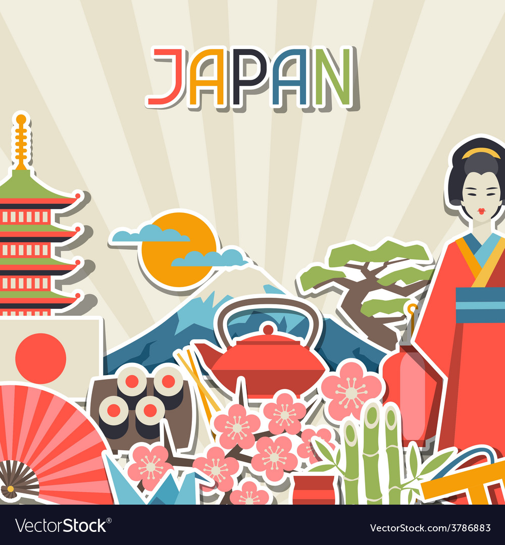Japan background design Royalty Free Vector Image