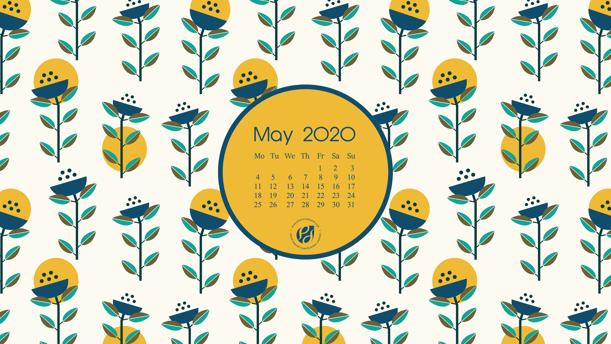 May Calendar Wallpaper Printable Planner Illustrated