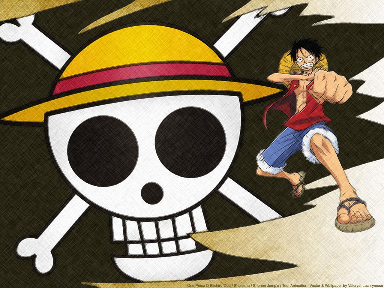 Luffy Straw Hat Flag Wallpaper One Piece Anime