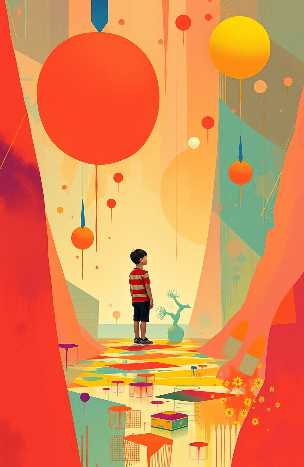 Abostrak Alone Boy Wallpaper
