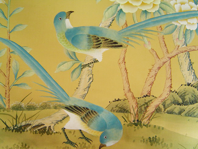 Chinoiserie Wallpaper with Birds 660x496