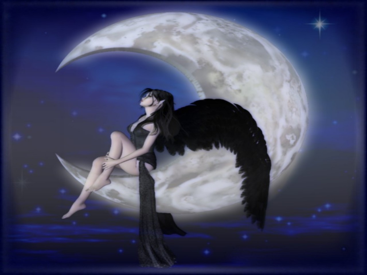 Dark Fairy Moon Wallpaper