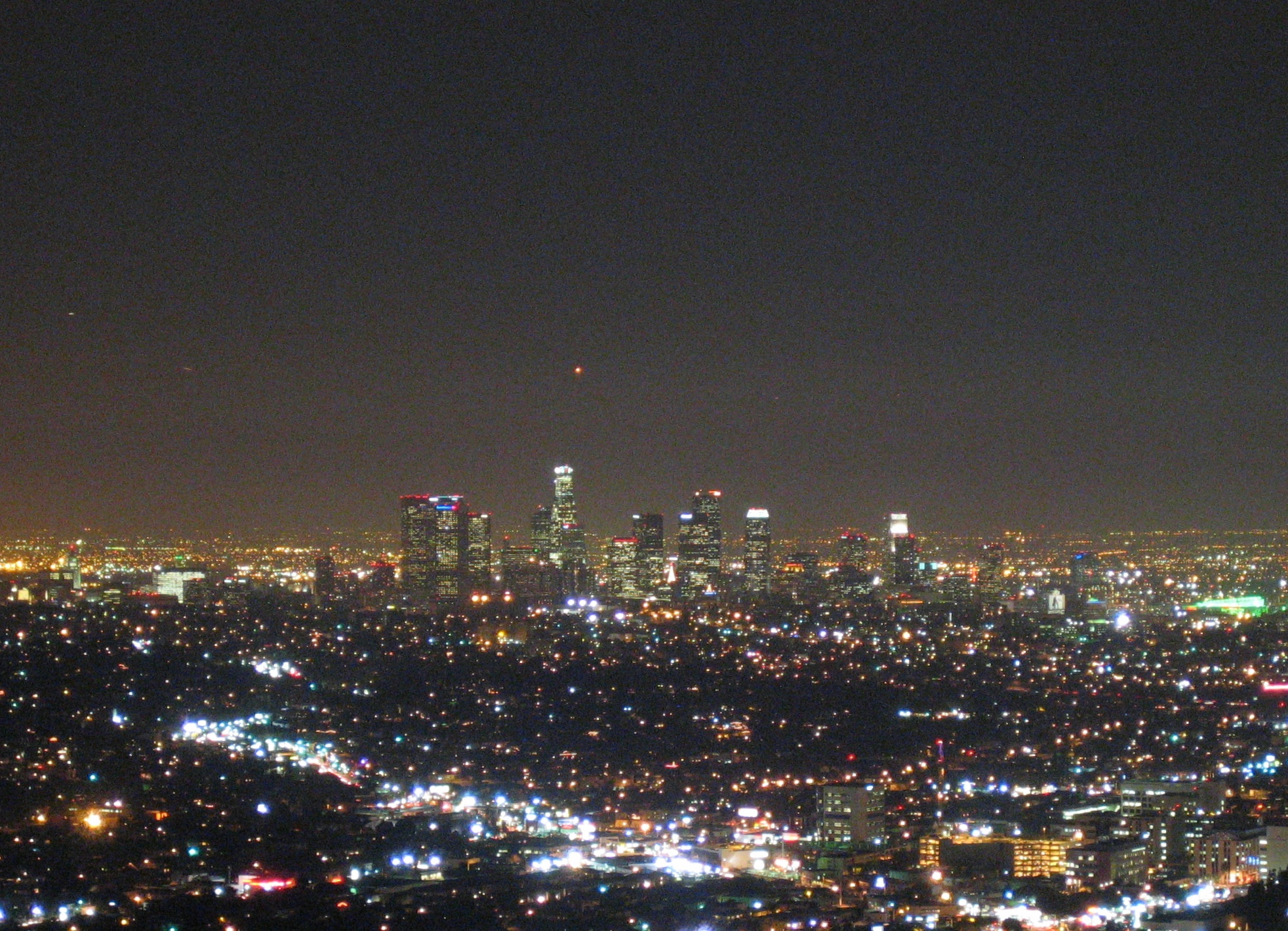 Description Downtown Los Angeles At Night Jpg