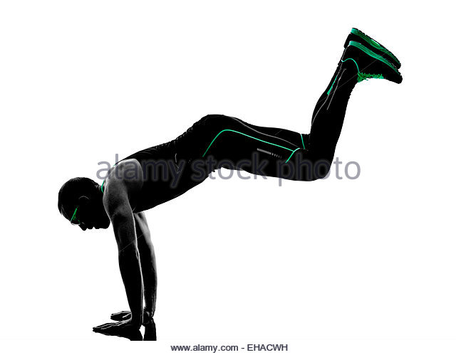 Exercising Fitness Crossfit In Silhouette Isolated On White Background