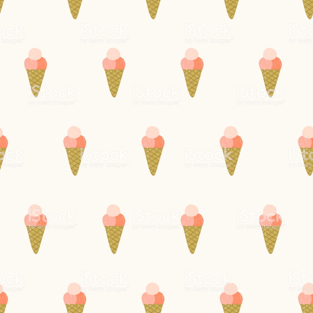 Cute Ice Cream Pattern Summer Background Stock Illustration