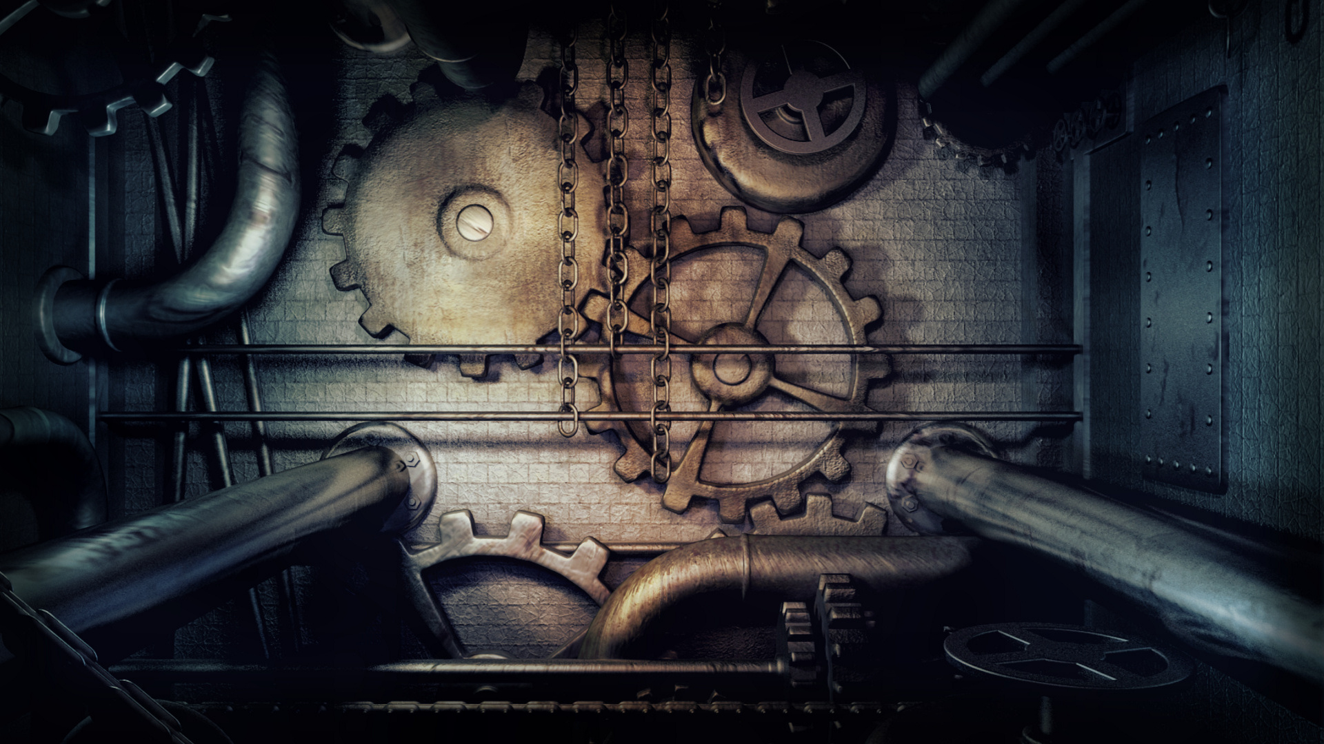 Steampunk Gears iPhone Wallpaper Pipes Chains