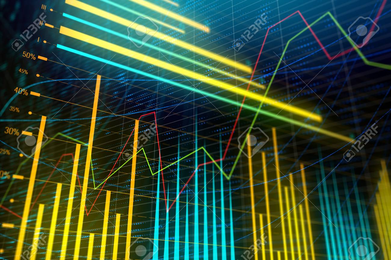 Analysis Statistics And Finance Concept Bright Glowing Forex