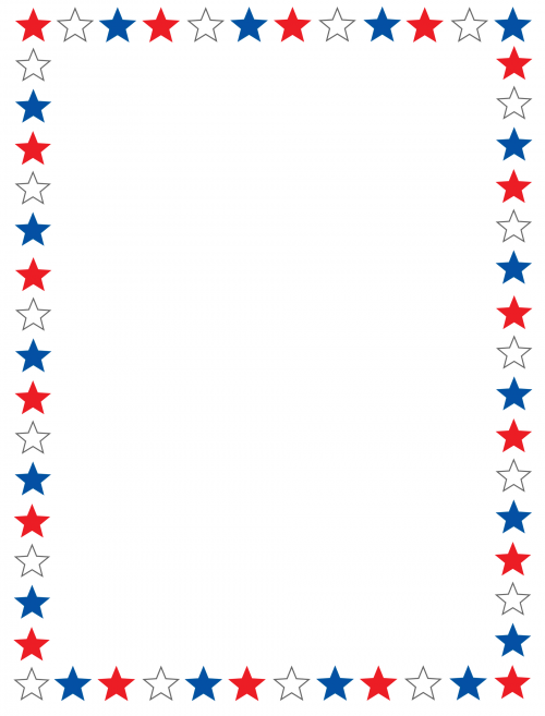Red White And Blue Stars Border