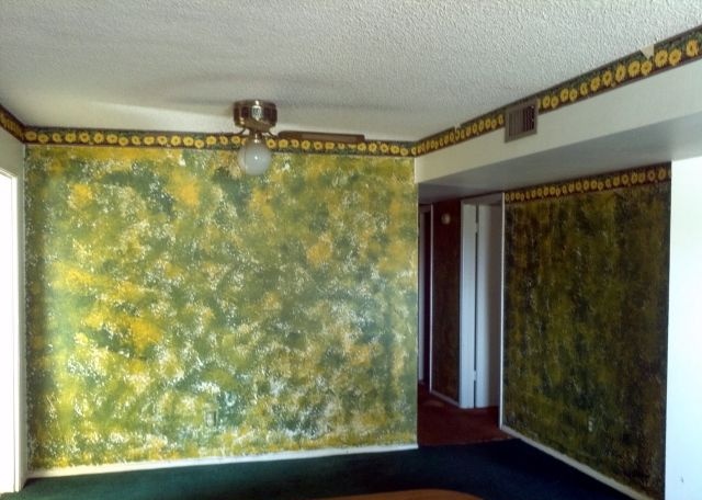 Green Yellow Paint Sunflower Wallpaper Border Mesa Arizona Home House