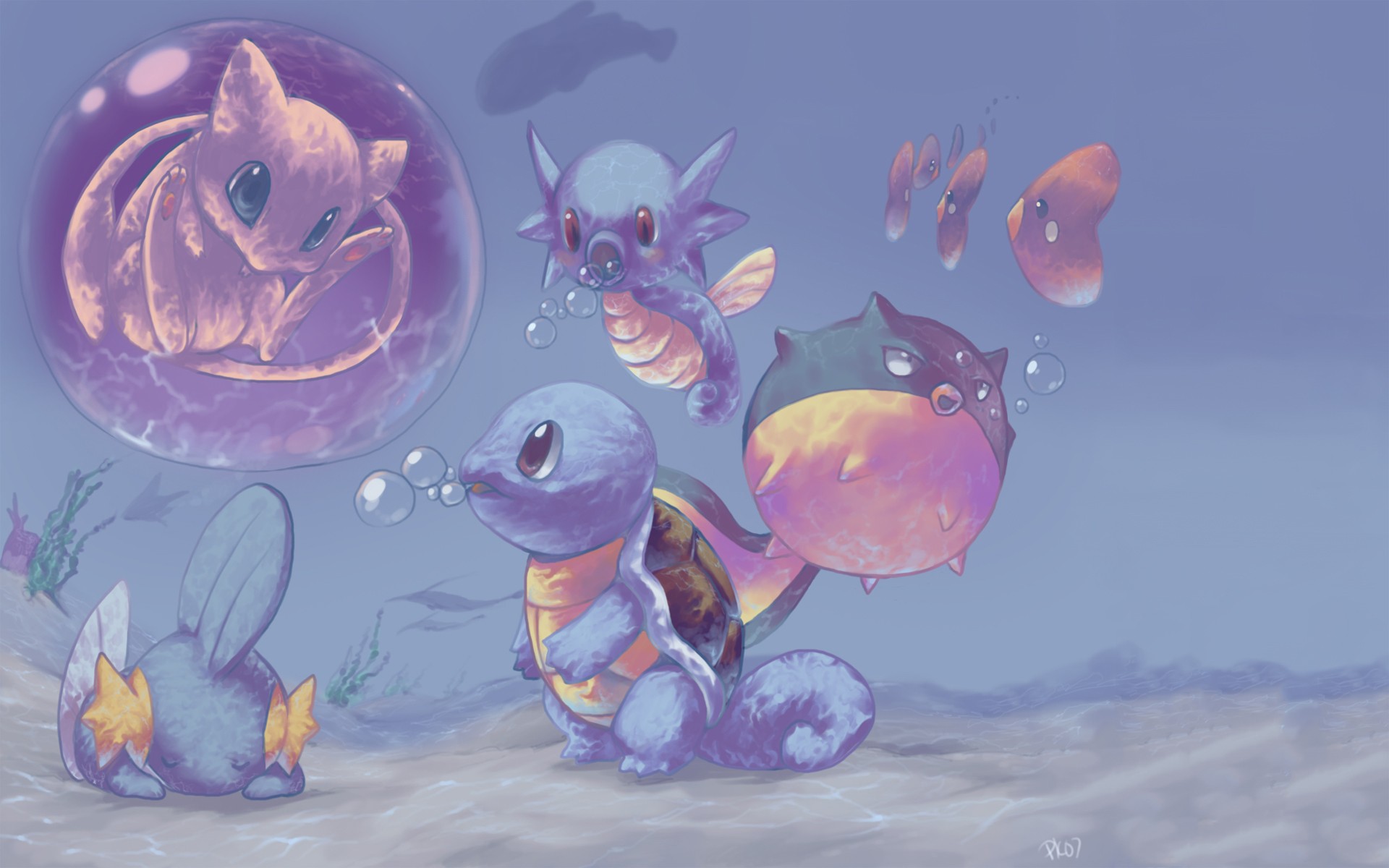 Mudkip Wallpaper Pokemon Squirtle Bubbles Mew