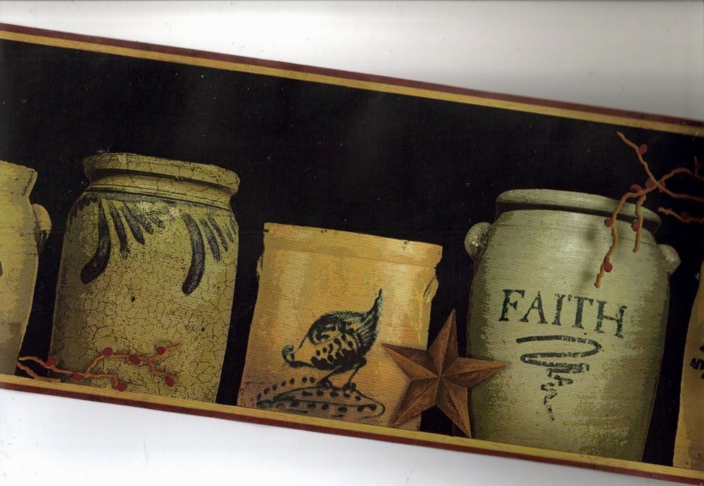  Vintage Crocks with Faith Hope Love Wallpaper Border CT1809B eBay