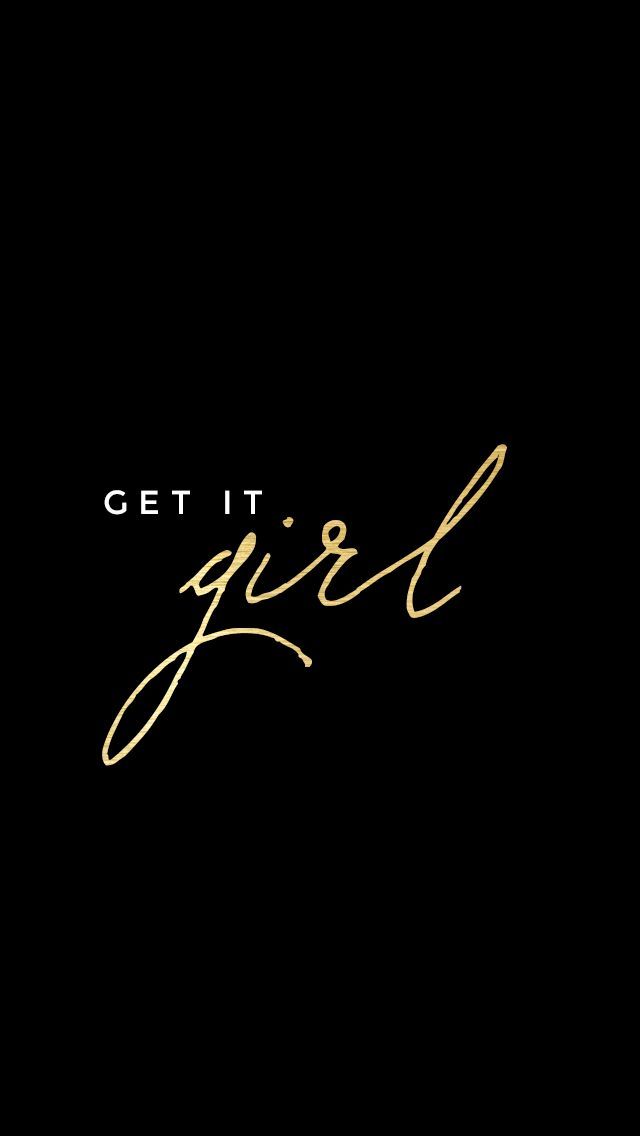 Quotes About Strength Minimal Black Gold Get It Girl iPhone