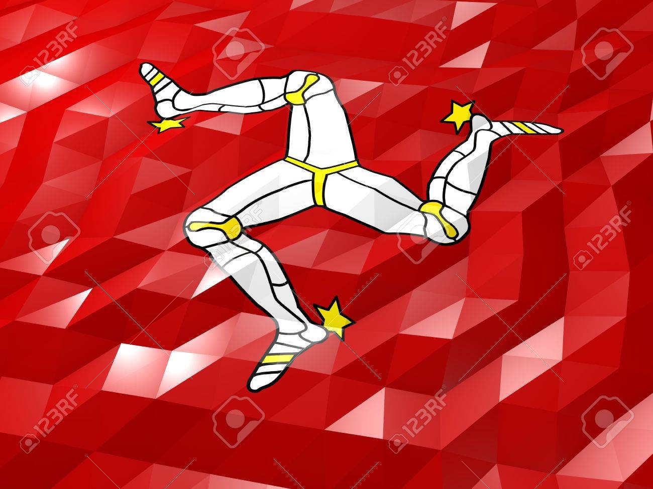 Flag Of Isle Of Man 3D Wallpaper Illustration National Symbol