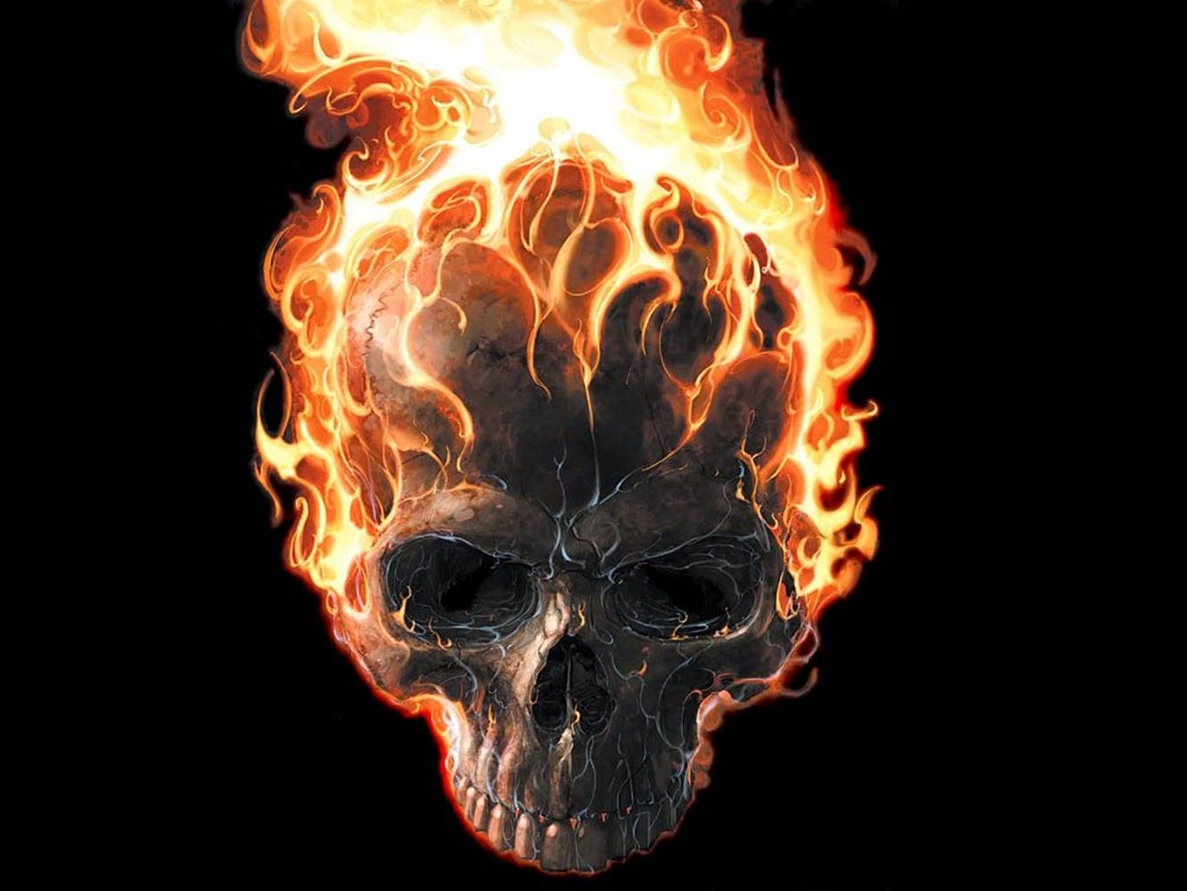 Cool 3d Ghost Skull On Fire 43ppne0tmqy941zk Wallpaper