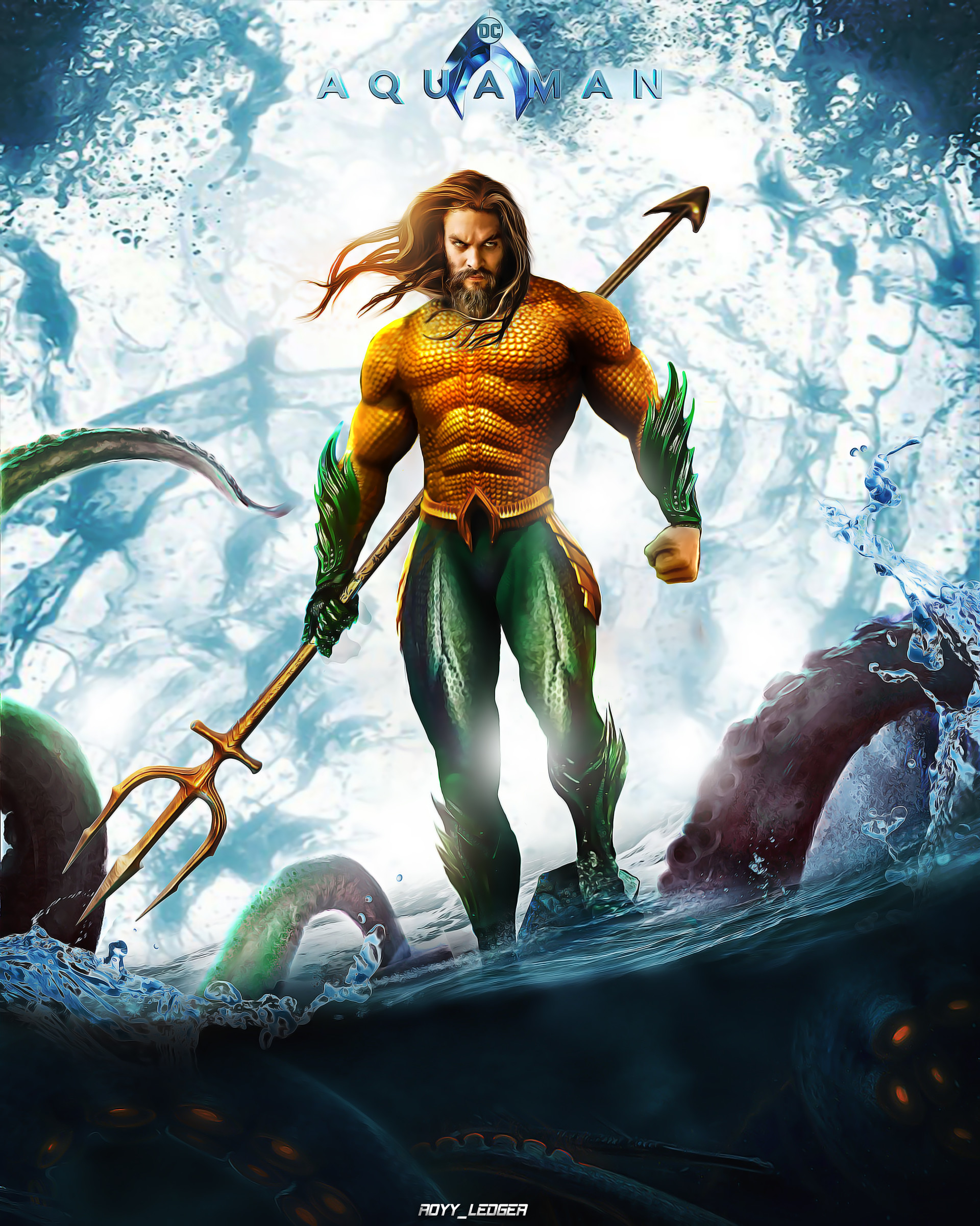 Aquaman Jason Momoa Artwork Wallpaper HD Movies 4k