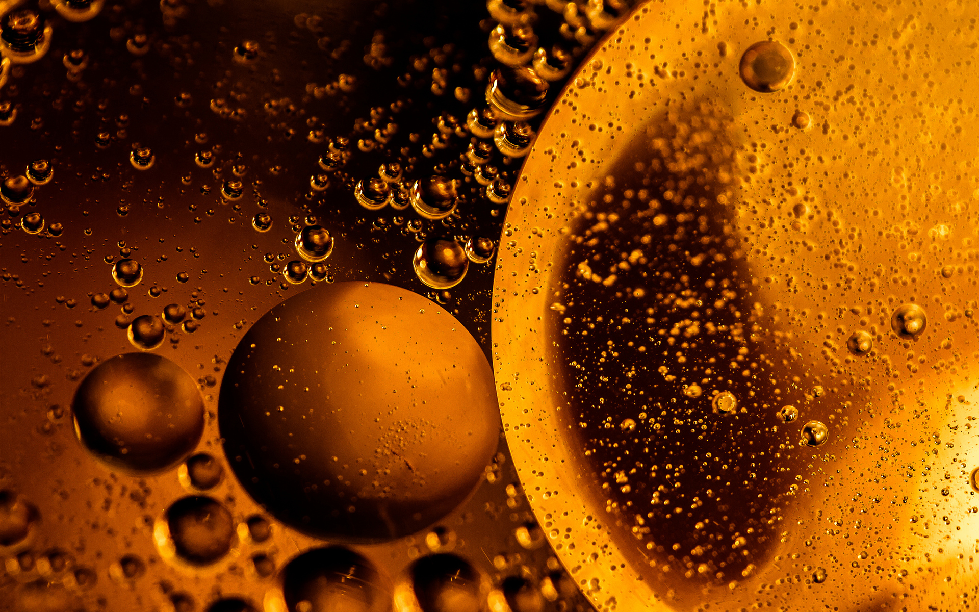 Oil Macro Orange Bubbles Bokeh Splash Wallpaper