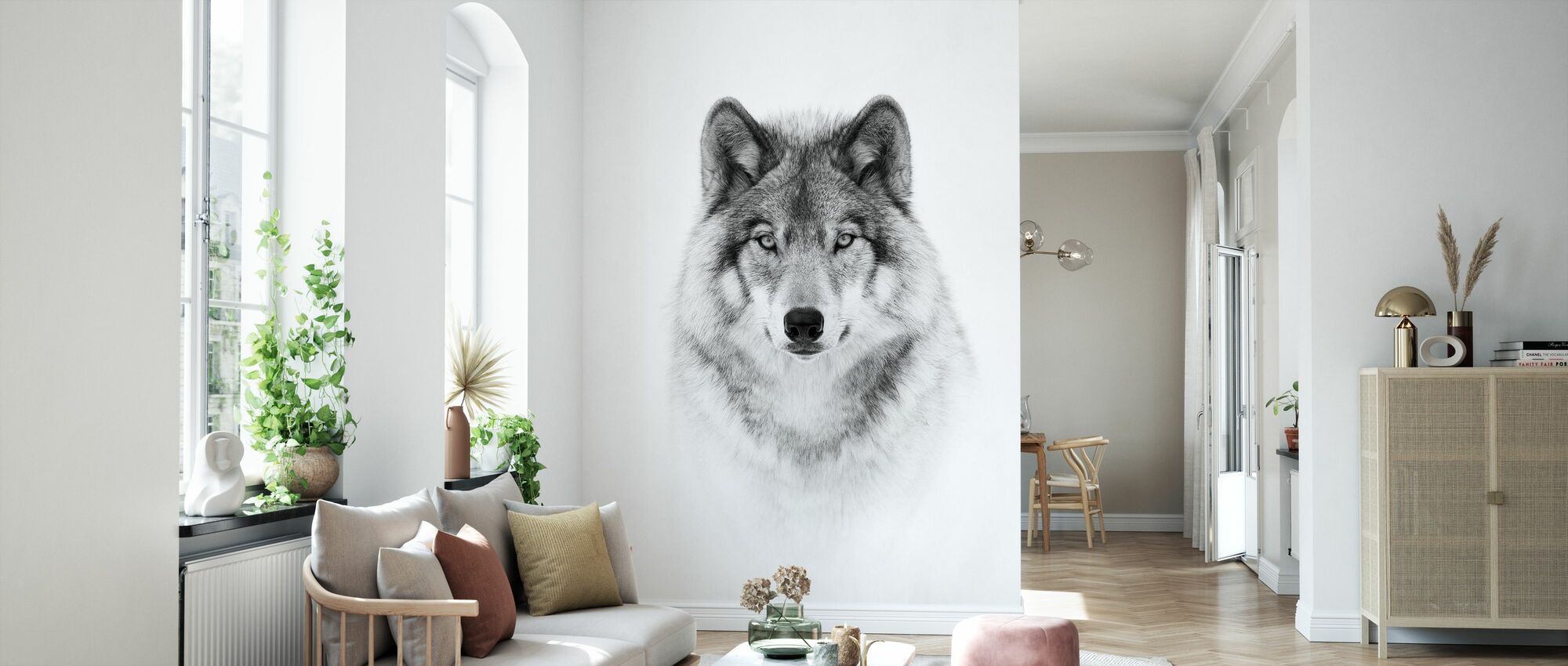 Portrait Of A Timber Wolf Made To Measure Wall Mural Photowall