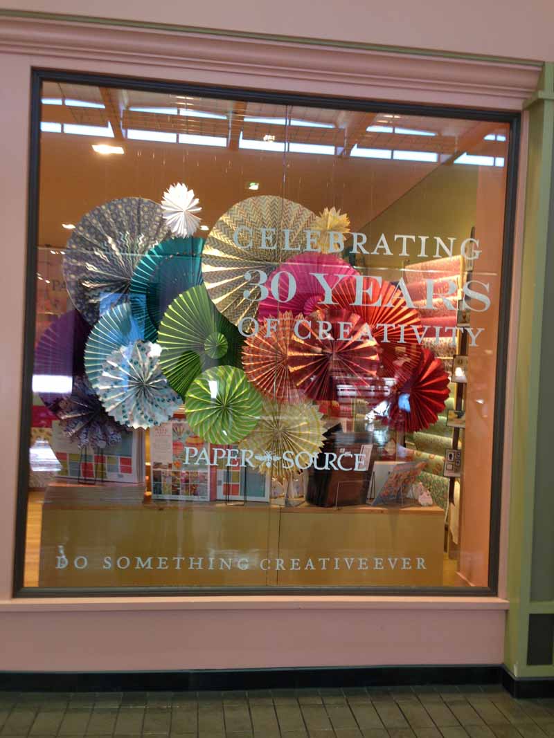 Store windows in Dallas Paper Source Store Windows at