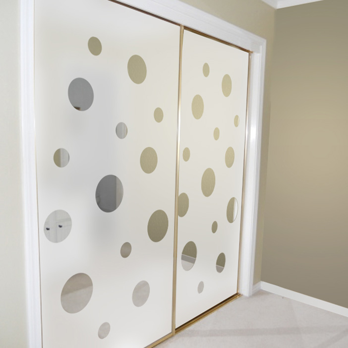 Mirrored Closet Doors Decorated With Porthole S By Wallpaper For