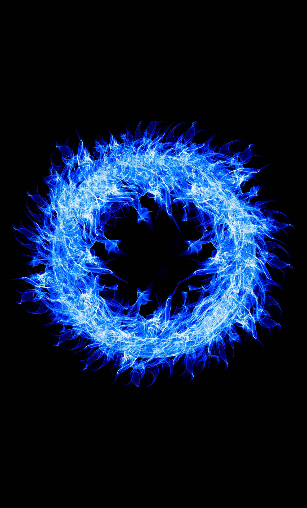 iPhone Fire Blue Circle Flames Wallpaper