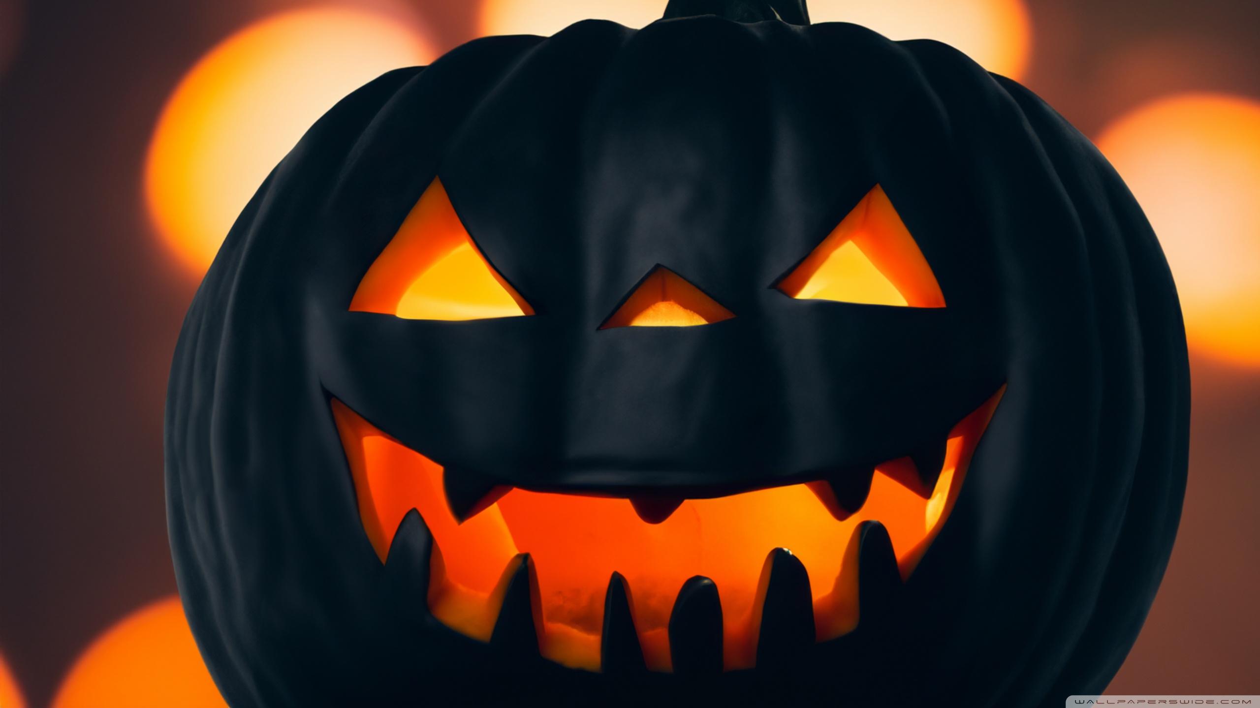 Black Jack O Lantern Halloween Ultra HD Desktop Background