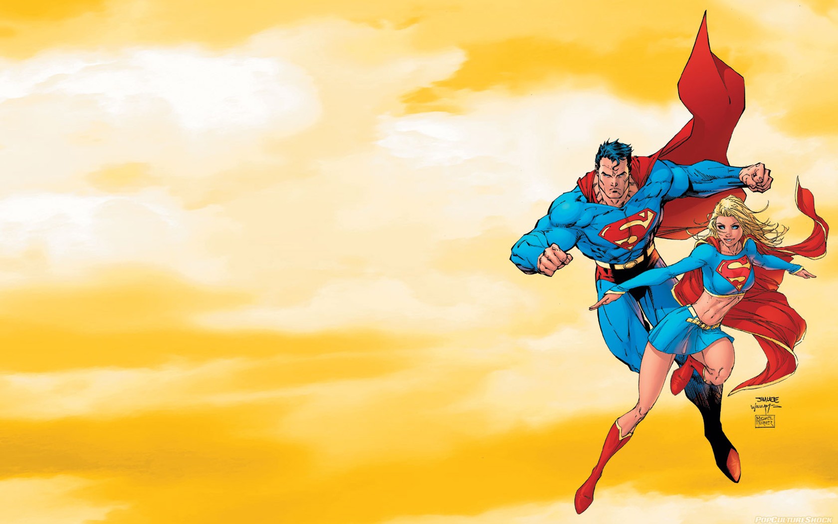 Superman Superheroes Supergirl Michael Turner Wallpaper Background