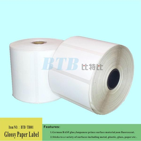 Permanent Adhesive Non Flourcscert Glossy Paper Label Btb Tb001