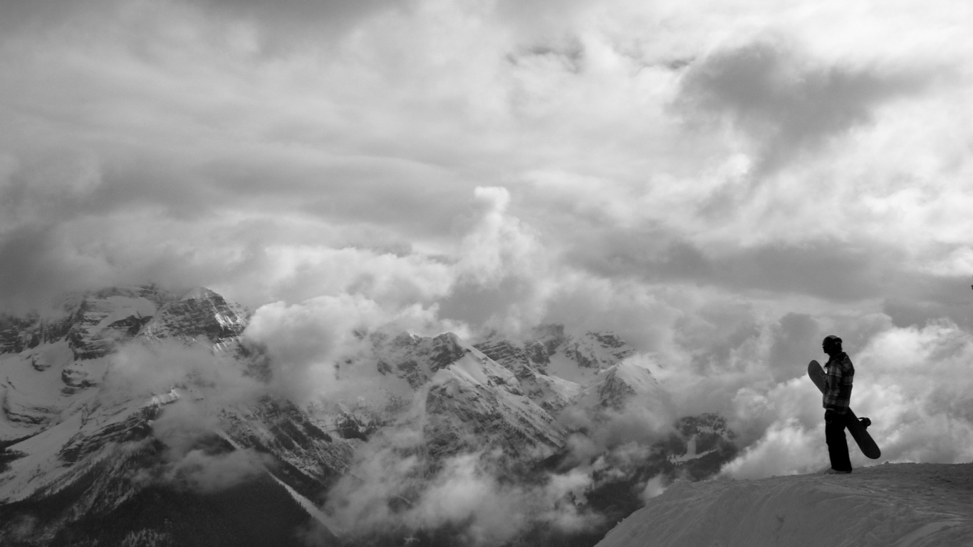Wallpaper Mountain Snowboard Top Fog Conquest