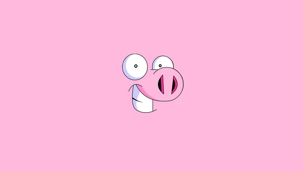 Funny Smile Animal Pig Minimalism Wallpaper And Desktop