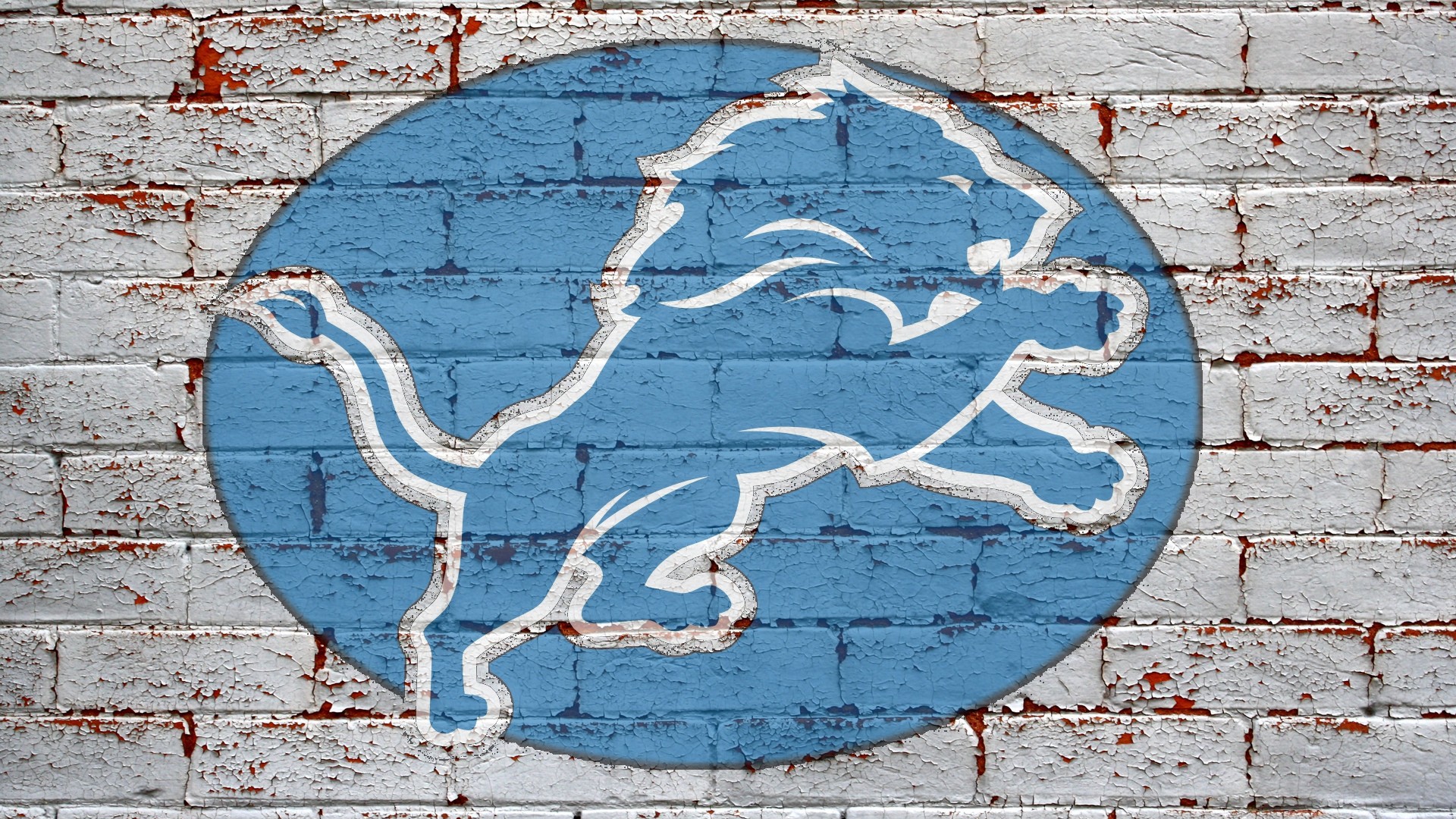 Nfl Detroit Lions Logo On Grey Brick Wall HD