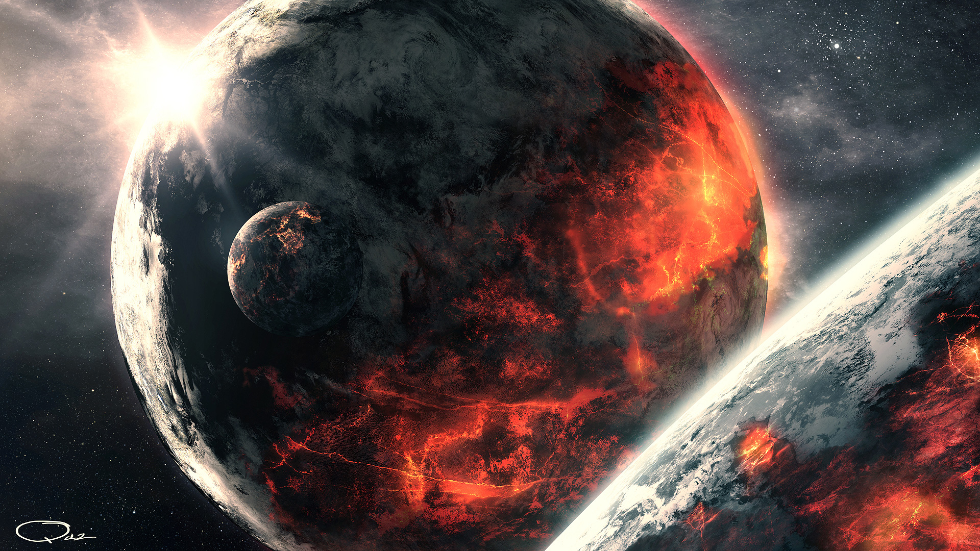 space 1080p wallpaper full hd volcanic planet in space 1920x1080
