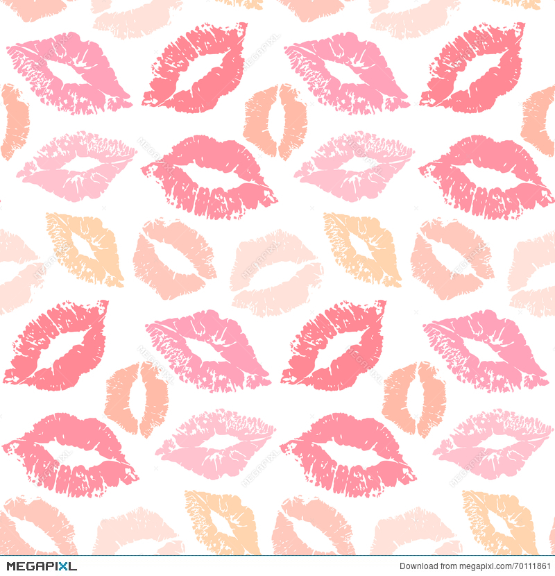 Lipstick Kiss Seamless Background Pastel Colors Illustration