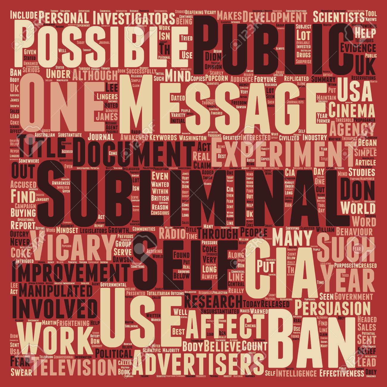 Subliminal Messages The Cia Text Background Wordcloud Concept
