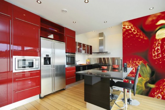 Home wallpaper murals   Stylish Modern Wallpaper Kitchen Design ideas